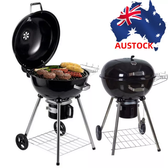 New Portable Enamel BBQ kettle charcoal grill  with Busket Outdoor camping