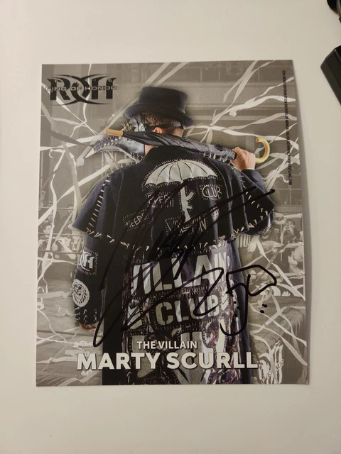 MARTY SCURLL &THE Villain" SIGNED Ring Of Honor 8x10 BULLET CLUB NJPW