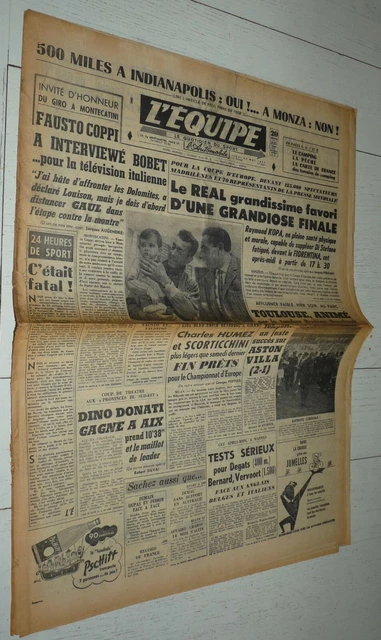 Journal Equipe #3467 30-05 1957 Football Coupe Champions Real Madrid Fiorentina
