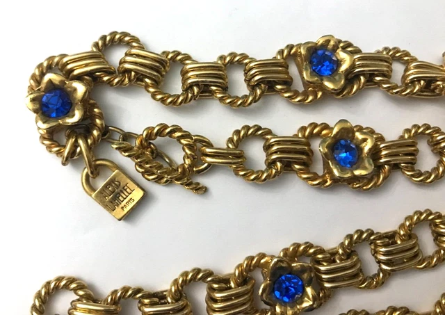 Collier Sautoir Signé Alexis Lahellec Paris, Années 1980, Métal Et Résine, Excellent état