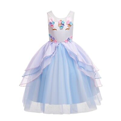 ELSA & ANNA® Girl Fancy Dress Snow Queen Princess Unicorn Dress Costume UN2104-B