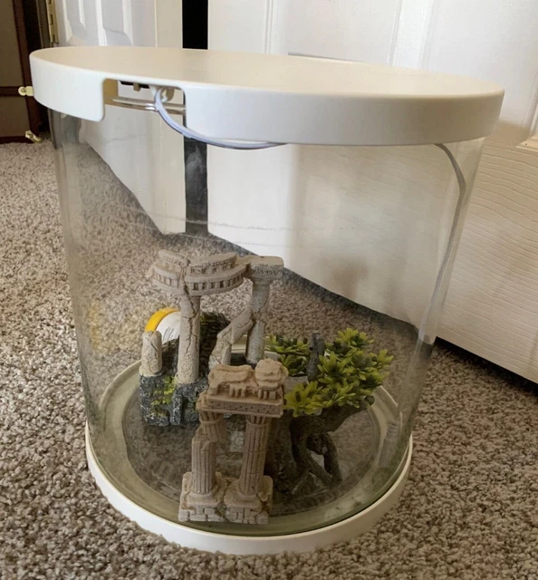 Topfin 3.5 Gallon Fish Tank with 3 Ancient Civilization Decorations + Betta Food