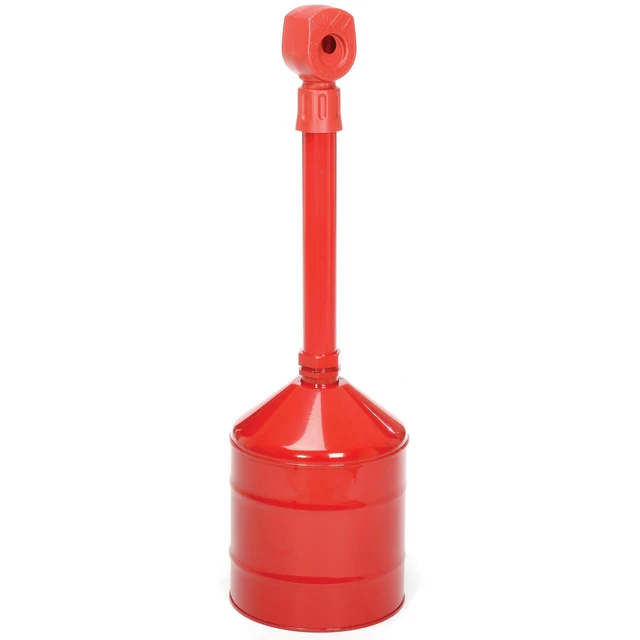Justrite 26811R Heavy Duty Steel Outdoor Ashtray 5 Gal., Red