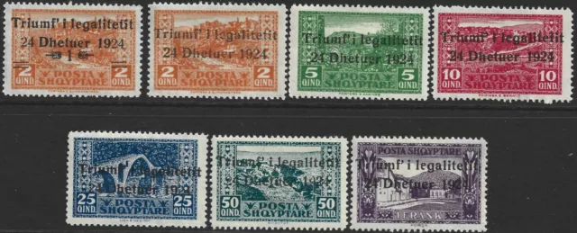 Albania 1925 ritorno governo SG.164a/170 nuovo di zecca (cernierata)