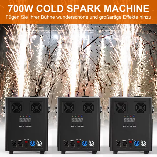 700W Sparkular Funkenmaschine Cold Spark Machine Flammenprojektor DMX Show Party