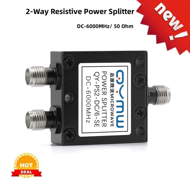 QY-PS2-DC/6-SE DC-6GHz 2-Way Resistive Power Splitter DC-6000MHz Power Divider