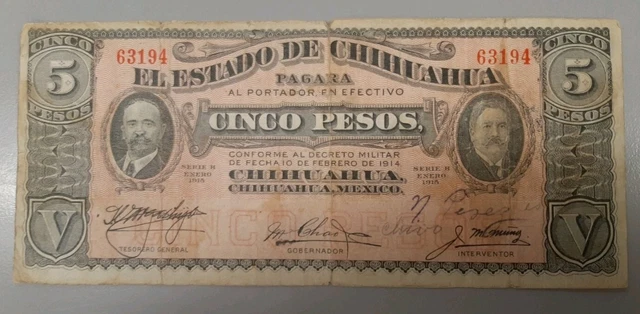 5 Pesos Mexico Nice Shape No Reserve
