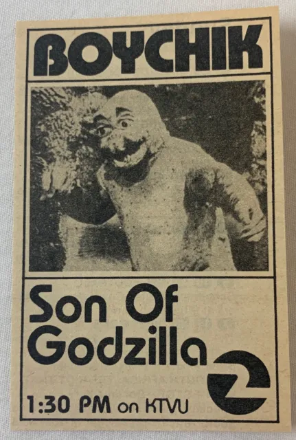 1977 small KTVU tv ad ~ horror movie SON OF GODZILLA ~ boychik