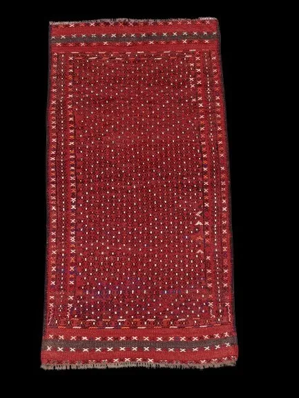Vintage beautiful hand woven sumak technique Afghani tribal kilim 6'4"×3'5" Feet