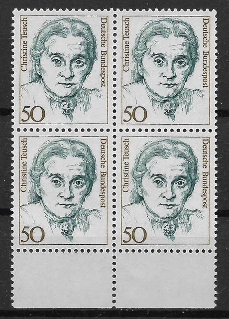 Bund 1986 ** Mi 1304 Frauen 50Pf im Viererblock VB 4er Block Unterrand UR 03729C