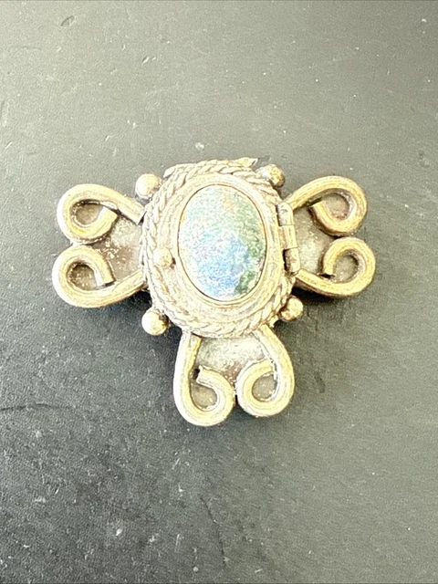 Broche Ancienne En Argent Massif 925 - Style Art Déco / Art Nouveau Ethnique Berbère - Occasion