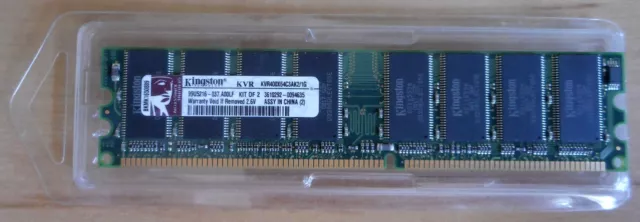 Kingston KVR400X64C3AK2/1G 1 GB MEMORY PC3200 DDR400 SDRAM 400 MHz DIMM 184-pin