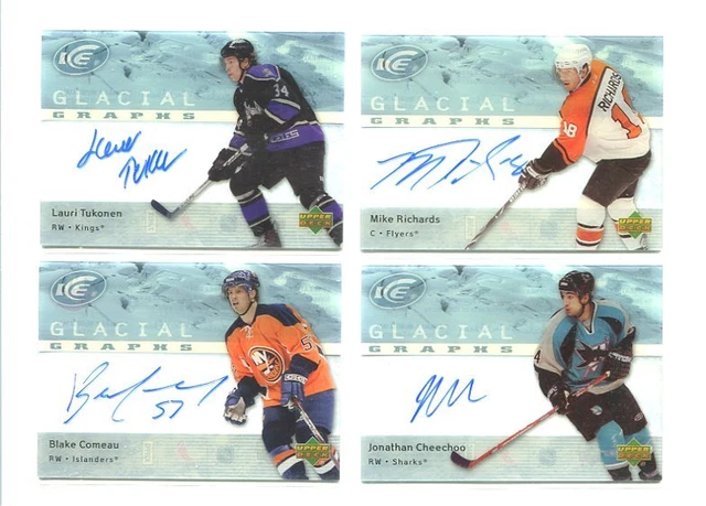 2007/08 UD Ice Glacial Graphs Auto Jonathan Cheechoo Hockey Sharks
