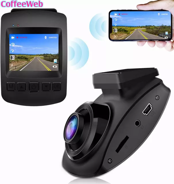 【2022 Nuova Versione】Chortau Telecamera per Auto Wifi Full HD 1080P, Dashcam Sch