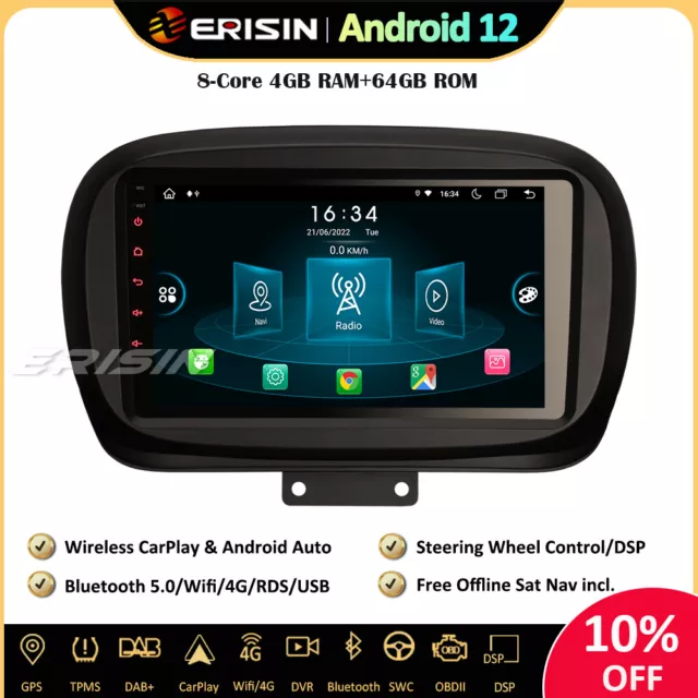 4G+64G] 8 cœurs Android 12 autoradio stéréo pour Fiat Punto Linea Support  Carplay Android Auto GPS Sat Nav DSP Bluetooth 5.0 WiFi Dab+ TPMS DVR OBD :  : High-Tech