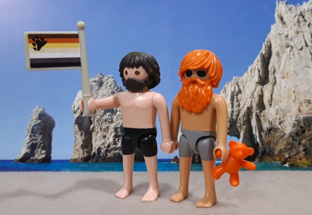 PLAYMOBIL ADULTE COUPLE Pride Orgullo Mariage Pour Tous Gay Bear Ours Homo Lgbt EUR 10,99 - FR