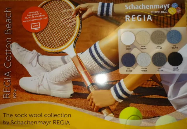 65 €/1 kg Regia Cotton Beach uni Sockenwolle 100 g Strickgarn Restposten