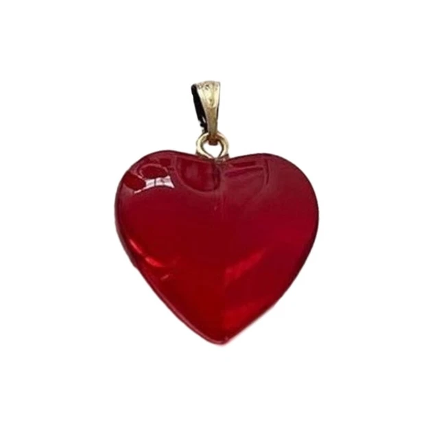 Small Heart Charm Dangle Glass Stone Pendant Valentines Jewelry Making Charm
