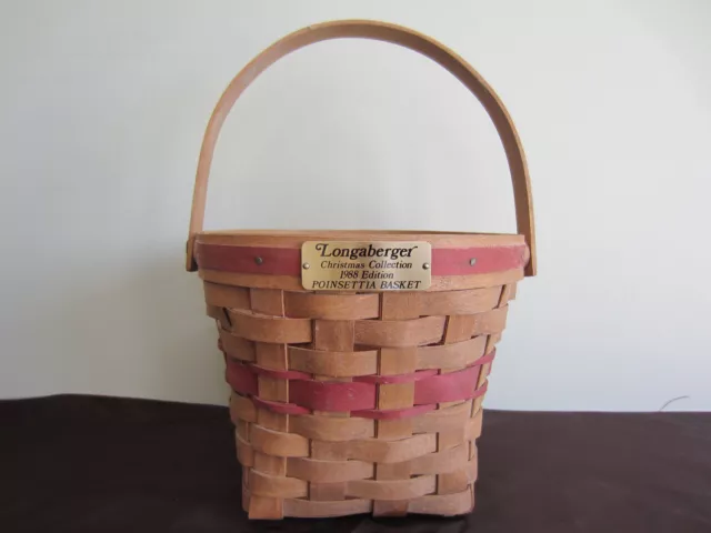 Vintage Christmas Collection 1988 Edition Longaberger Poinsettia Basket