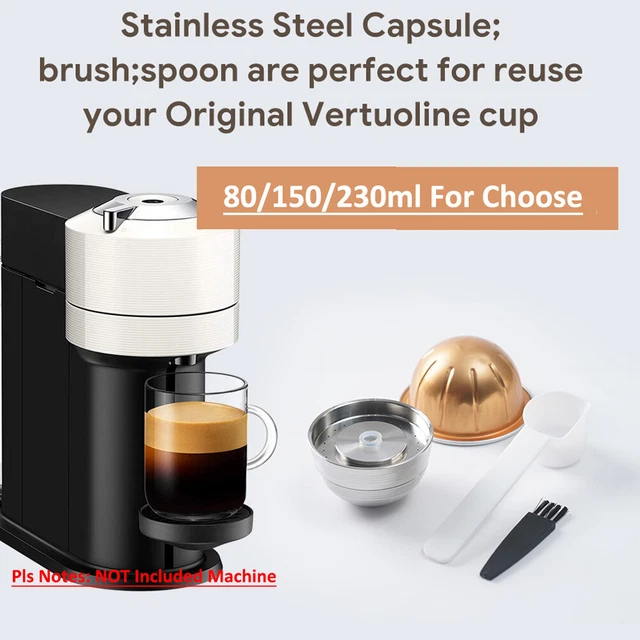 REUSABLE VERTUO COFFEE Capsule Pods 80/150/230ml For Nespresso