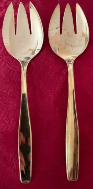 Rogers Cutlery Co Stainless - Golden Modern Living - Set Of 2 Meat Serving Forks