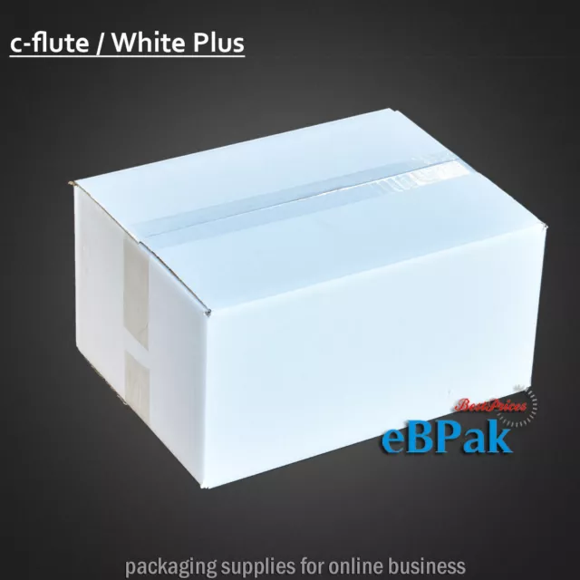 50x Mailing Box 320 x 240 x 160mm Plus A4 Regular White for 5kg Satchel B906