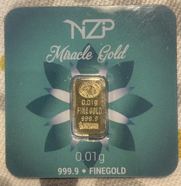 NZP Gold Bullion - 1 X 0.01g .999 Solid pure 24k gold investment