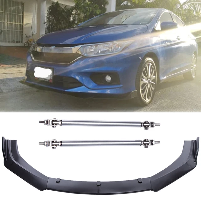 Front Bumper Lip Splitter Spolier Body Kit + Strut Rods For Honda City 2010-2022