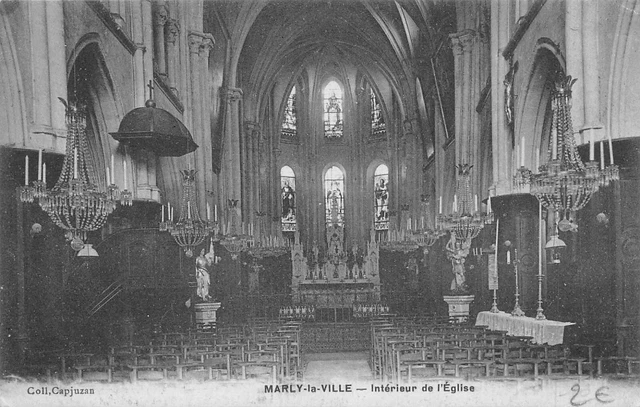 Cpa 95 Marly La Ville Interieur De L'eglise