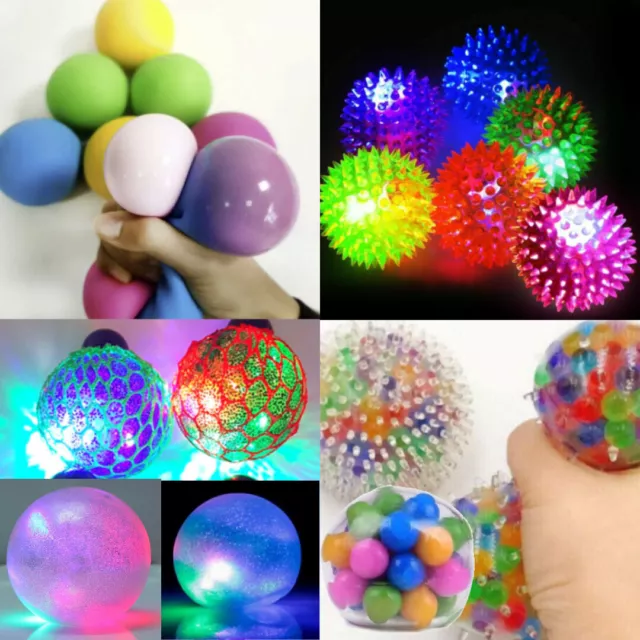 Sensory LIGHT UP SPIKY BALL Bouncing Sensory Autism Balls Spiky FLASHING LED uk