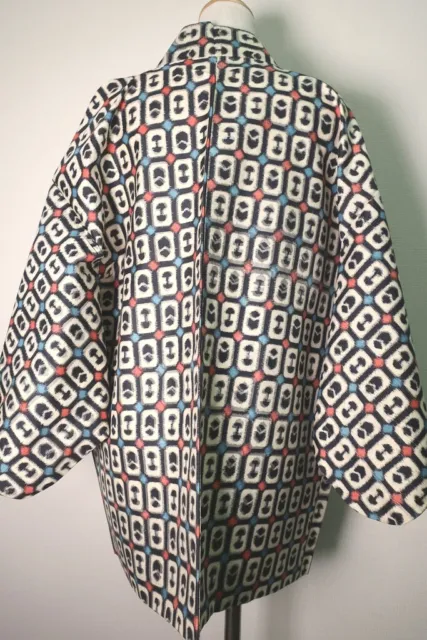 8536F4 Silk Vintage Japanese Kimono Haori Jacket Abstract art Meisen 2