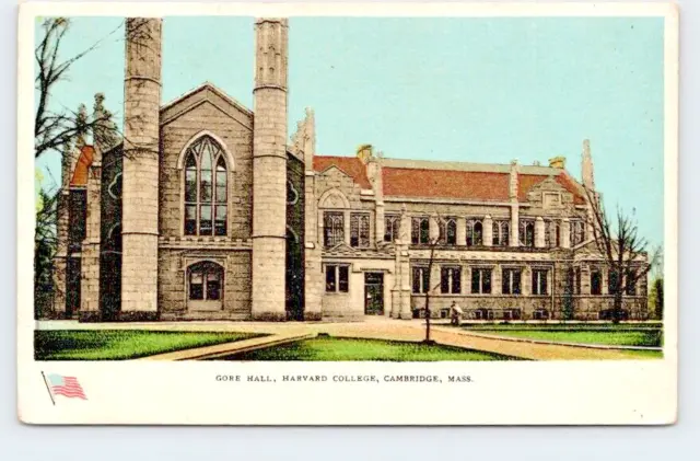 Postcard MA,Cambridge Harvard Gore Hall 1900s