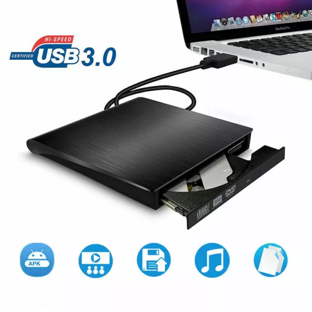 Lecteur CD DVD Externe Graveur USB 3.0 DVD Externe Portable RW/ROM Player Reader 3