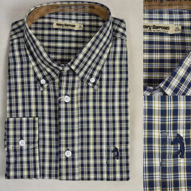 Camicia Uomo a Manica Lunga 100 Cotone Quadri Regular Fit Bottom Down xl xxl 3xl