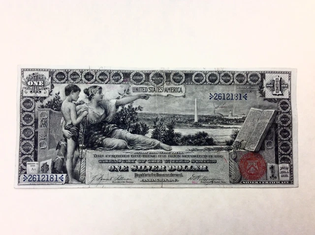 ~ Fr. 224  1896 $1 One Dollar “Educational” Silver Certificate - Tillman /Morgan
