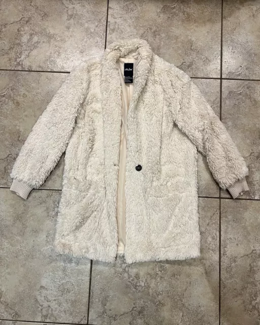 Womens Faux Fur Beige Coat size Medium