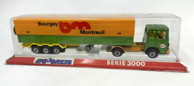 Majorette Serie 3000 Saviem LKW & Bourgey Montreuil Anhänger verpackt Nr. 3042