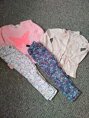Girls Mailny Next Outfits Bundle Flowery Trousers And Tops 3-4 Years