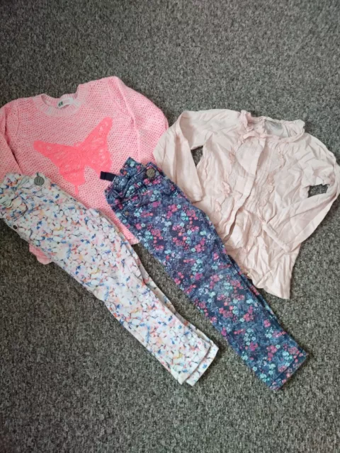 Pacchetto abiti da ragazza Mailny Next pantaloni e top fioriti 3-4 anni
