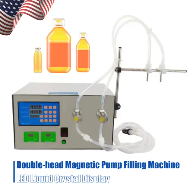 Magnetic Pump Liquid Filling 2Head Machine Steel Touch Screen+LED Liquid Crystal