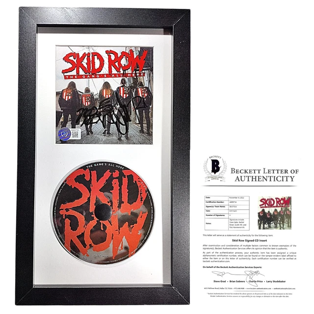 Skid Row The Band Autograph CD The Gangs All Here Album Beckett Authentic Framed