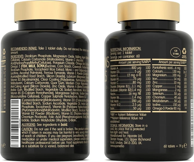 MULTIVITAMIN TABLETS FOR Men & Women Multivitamins and Minerals with