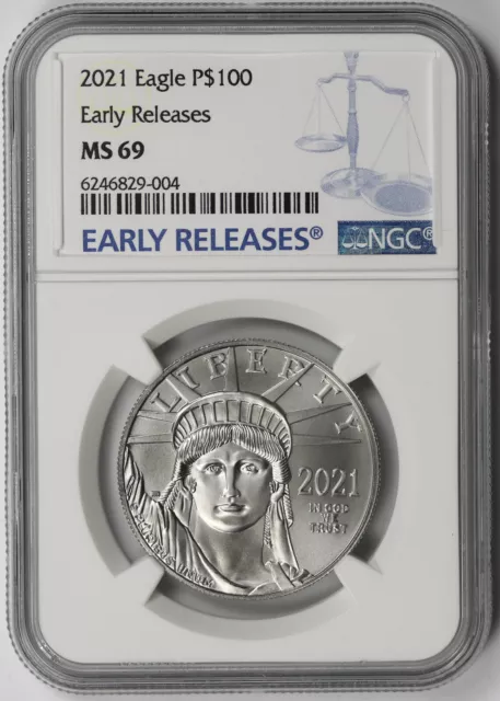 2021 Statue of Liberty Platinum American Eagle $100 MS 69 NGC Early Release 1 oz