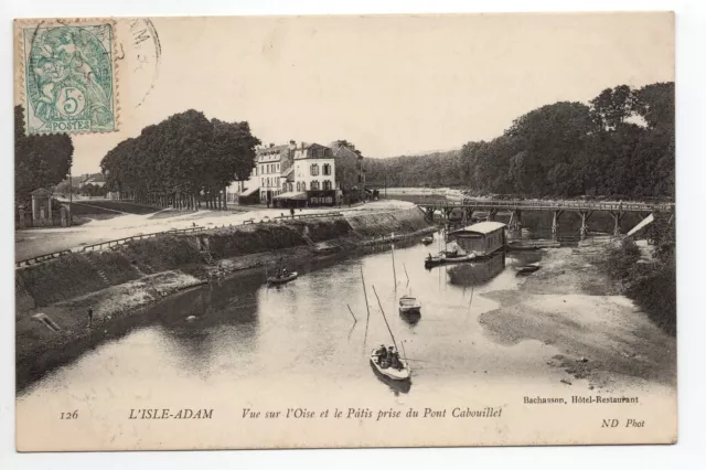 L'ISLE - ADAM Val D'Oise CPA 95 L'oise et le patis prise du pont cabouillet