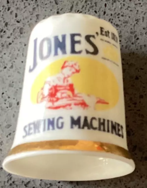 Jones’ Sewing Machines Advert Finsbury Bone China Thimble