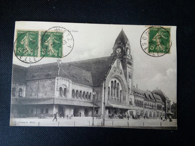 Cpa metz la gare moselle 57 conrard edit
