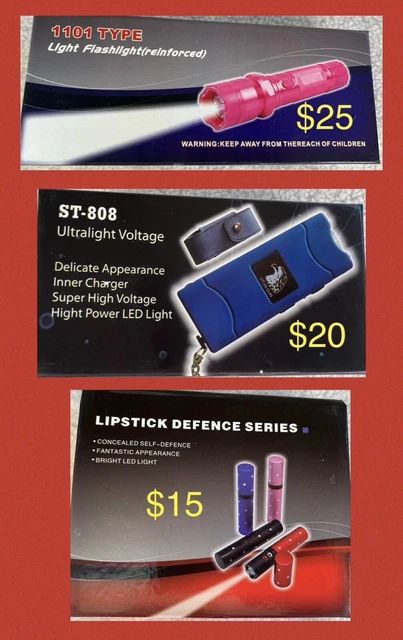 self defense  $15 to $25 ea