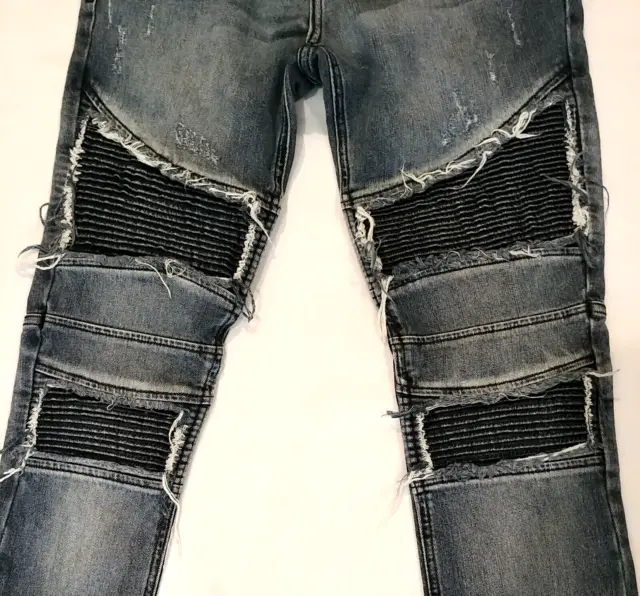 Pacsun Skinny Distressed Jeans Moto Ripped Comfort Stretch Mens Womens 30 x 32