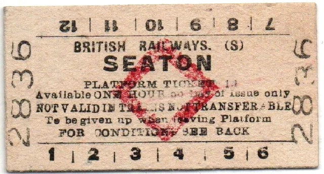 BR(S) Platform Ticket Seaton 1d