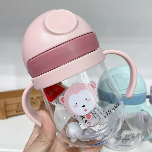 Baby Cup with Straw Bottle Drinking Water Kids Sippy Cup Handle Toddler Feeder